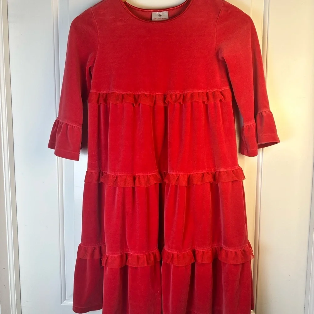 Hanna Andersson Vibrant Red Valentines 💌 Day Tiered Dress